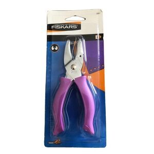 Fiskars Circle Hand Paper Punch 1/8" Purple Handle Scrapbooking Card Making